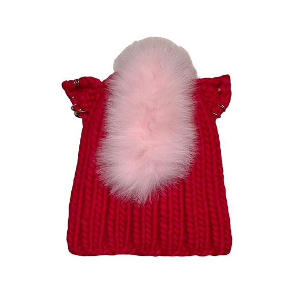 Eugena Kim pierced cat ear Fur Mohawk beanie